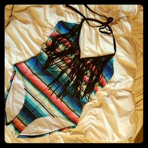 Plus Multicolored One Piece Swim Suit